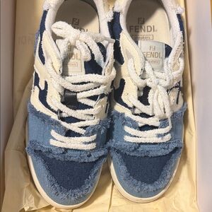 Fendi men’s  Blue and White Sneakers